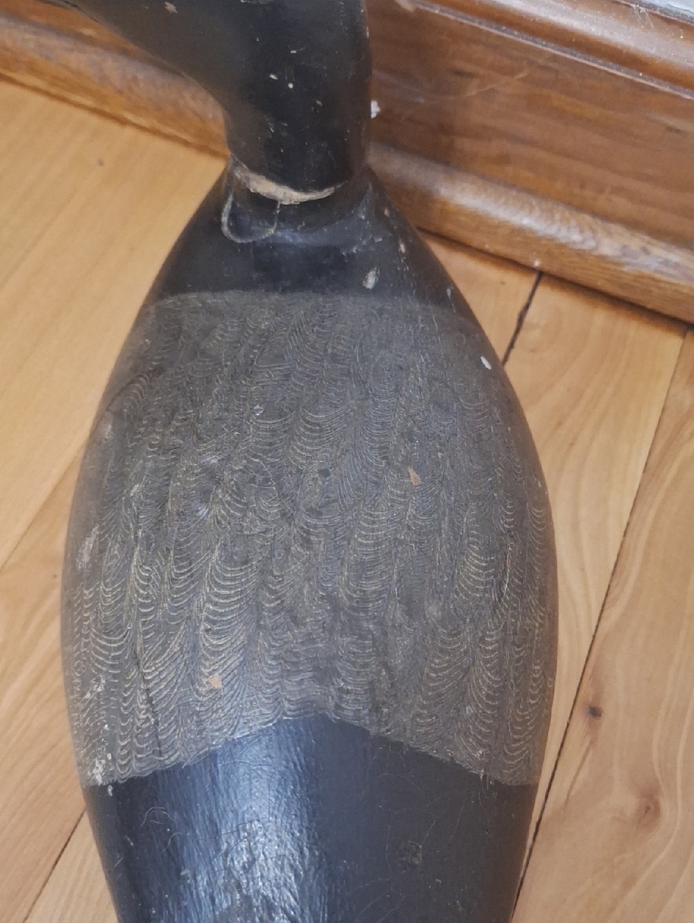 Vintage Wooden Duck Decoy - Black and Gray - Picture 6 of 6